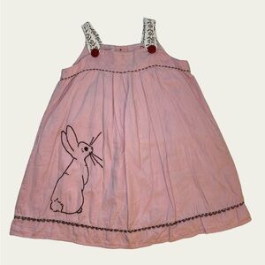 Belle & Boo Pink Bunny‎ Embroidered Toddler Girl’s Dress Size 2-3 yrs